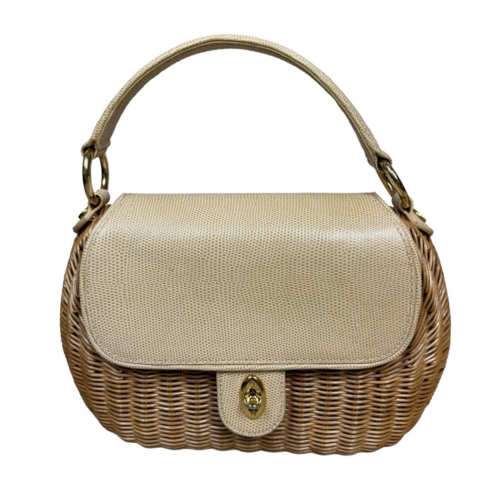 Eric Javits Beige and Brown Woven Shoulder Bag